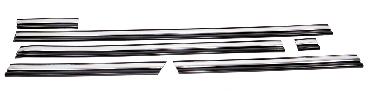 Complete Performance Chrome Body Molding Set - Black - 1992-1997 Ford F-Series & Bronco- Regular Cab- Short Bed - BLEM Complete Performance