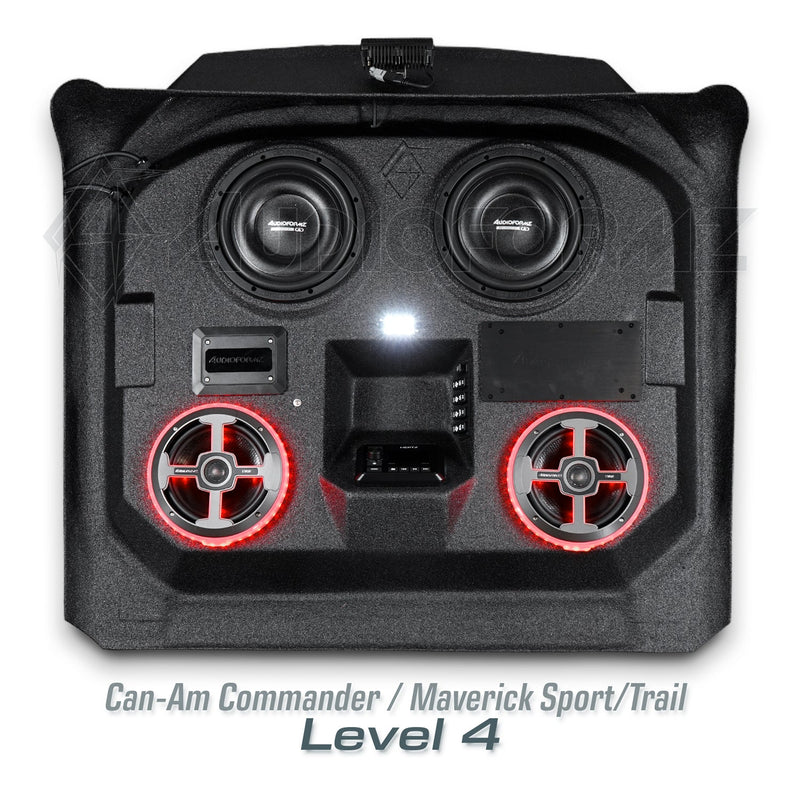 2021+ Can-Am Commander / 2019+ Maverick Sport / 2018+ Maverick Trail Stereo Tops (2-Seat)