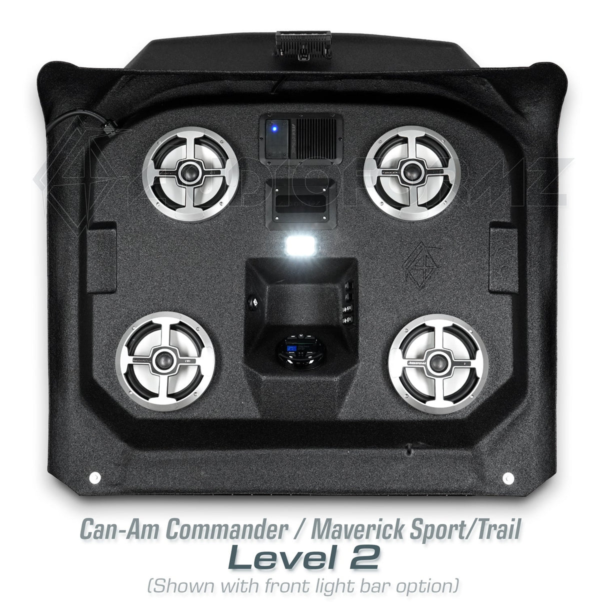 2021+ Can-Am Commander / 2019+ Maverick Sport / 2018+ Maverick Trail Stereo Tops (2-Seat)