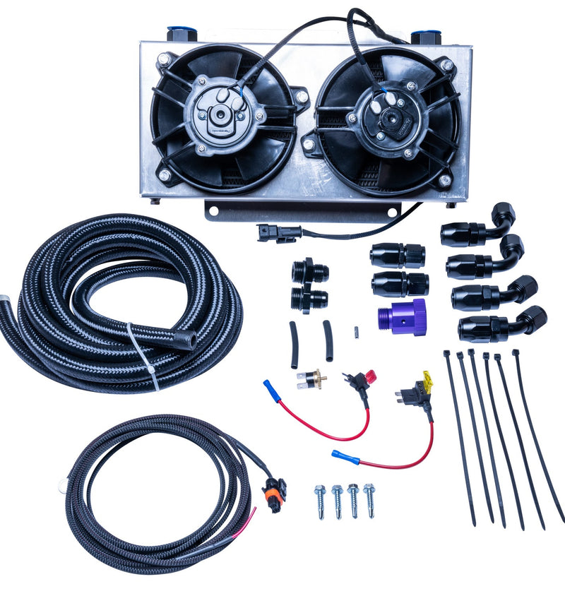 ATS Auxiliary Dual Fan Transmission Cooler Kit - 1/2 Inch Lines - 3/8 Inch Lines