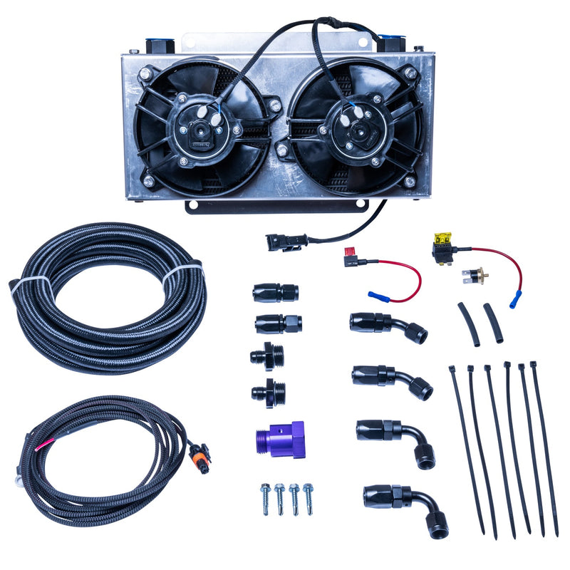 ATS Auxiliary Dual Fan Transmission Cooler Kit - 1/2 Inch Lines - 3/8 Inch Lines