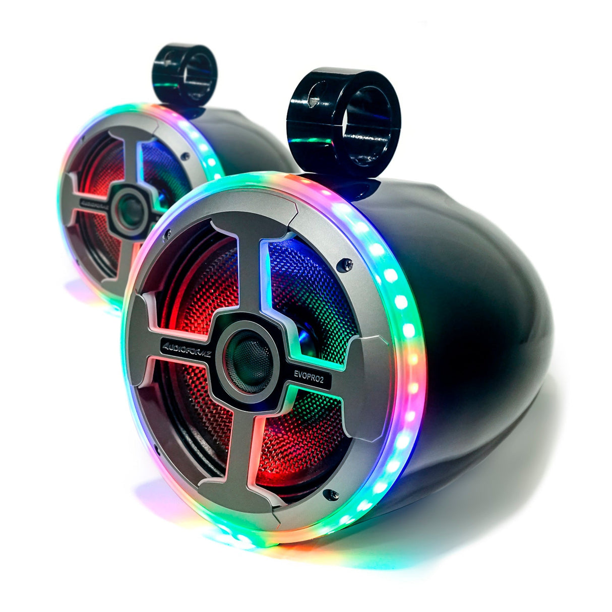 AudioFormz EVOPRO2 8in 3-Way Component Marine IC LED Loud Tower Speakers - Pair Universal-Fit