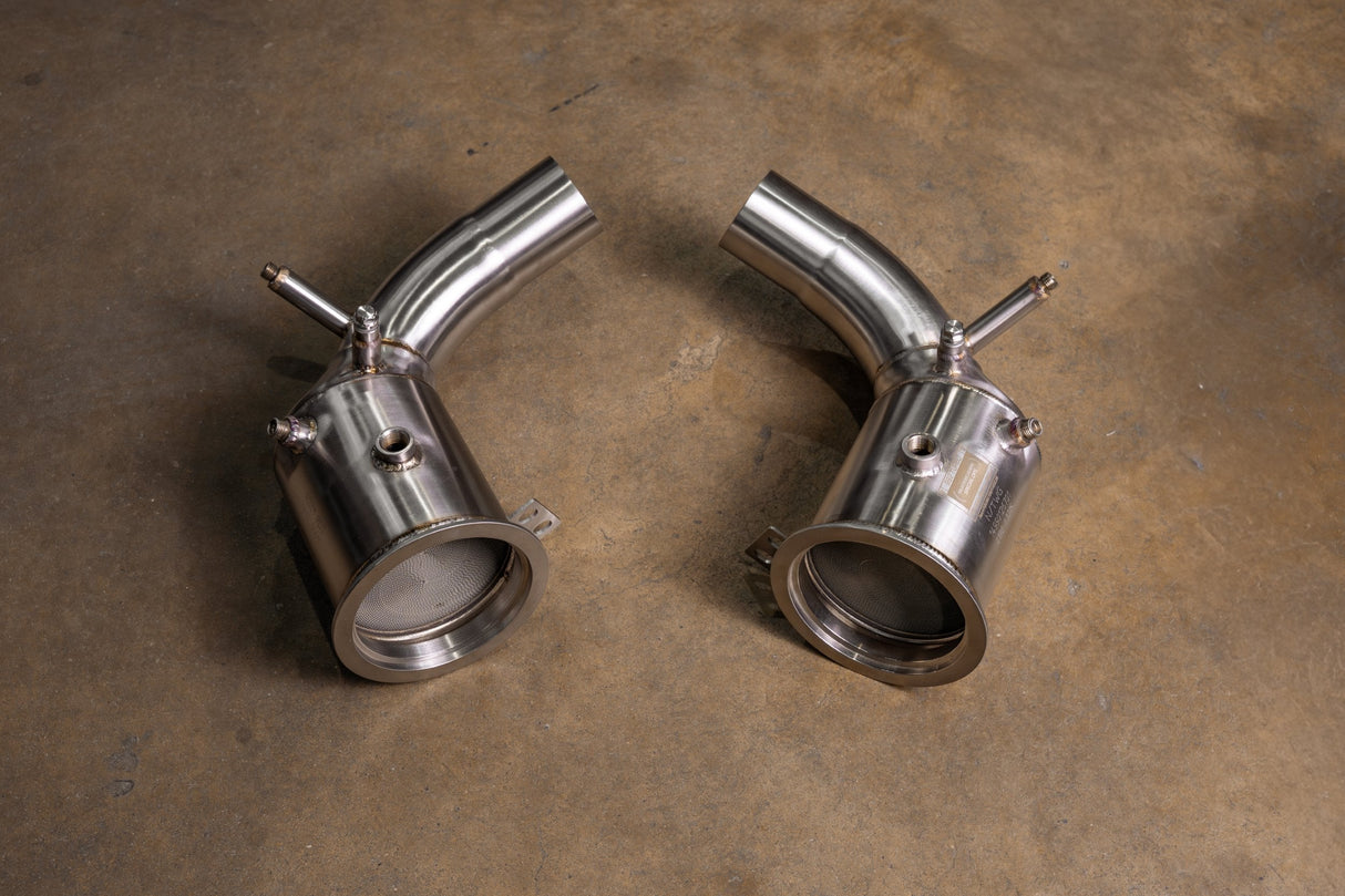 400 Cell Catted Down Pipes For Porsche 992 Turbo / Turbo S Valvetronic Designs