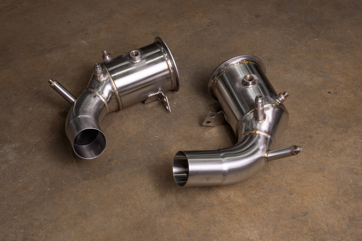 400 Cell Catted Down Pipes For Porsche 992 Turbo / Turbo S Valvetronic Designs