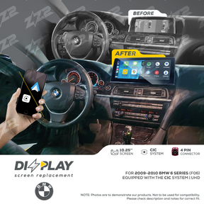 10.25" DIZZPLAY for BMW 6 series (F06) 2009-2010 equipped with the CIC* system. ZZ2