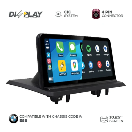 10.25" DIZZPLAY for BMW Z4 (E89) 2009-2016 equipped with the CIC* system. ZZ2
