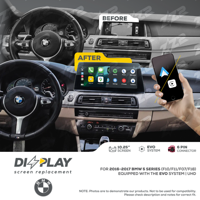 10.25" DIZZPLAY for BMW 5 series (F10/F11/F07/F18) 2016-2017 equipped with the EVO system - UHD ZZ2