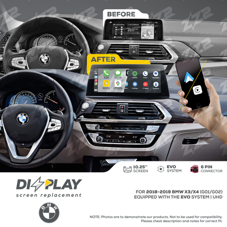 10.25" DIZZPLAY for BMW X3/X4 (G01/G02) 2018-2019 equipped with the EVO system - UHD ZZ2