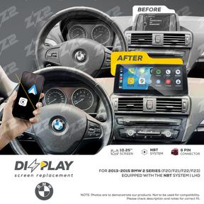 10.25" DIZZPLAY for BMW 1/2 series (F20/F21) 2012-2017 equipped with the NBT* system. ZZ2
