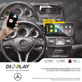 10.25" DIZZPLAY for MB E Class Coupe (C207/A207) 2012-2015 equipped with the NTG45 - LHD. ZZ2