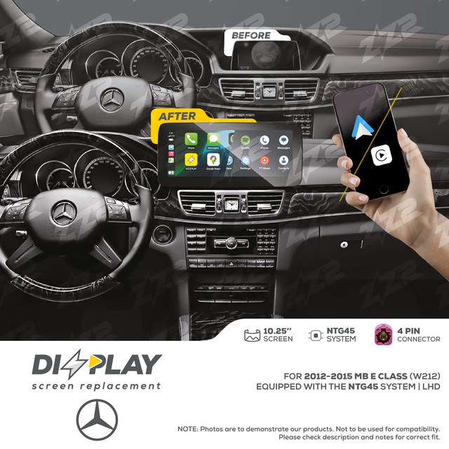 10.25" DIZZPLAY for MB E Class (W212) 2012-2015 equipped with the NTG45 - LHD. ZZ2