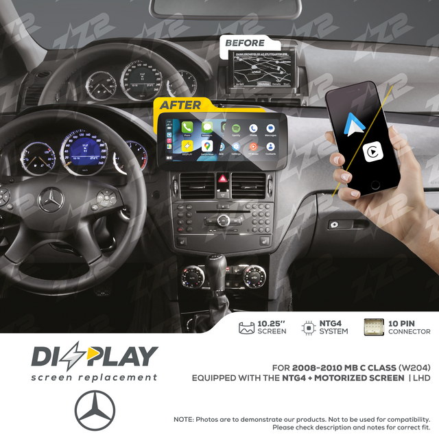 10.25" DIZZPLAY for MB C Class (W246) 2008-2010 equipped with the NTG4 + Motorized screen - LHD. ZZ2