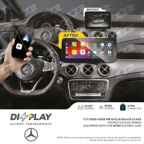 10.25" DIZZPLAY for MB A/CLA/GLA/G Class (W176/C117/X117/W463) 2015-2018 equipped with the NTG5 - UHD. ZZ2