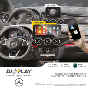 10.25" DIZZPLAY for MB B Class (W246) 2015-2019 equipped with the NTG5 - LHD. ZZ2