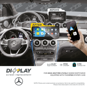10.25" DIZZPLAY for MB C/V/GLC (W205/W477/X253) 2015-2019 equipped with the NTG5 - UHD. ZZ2