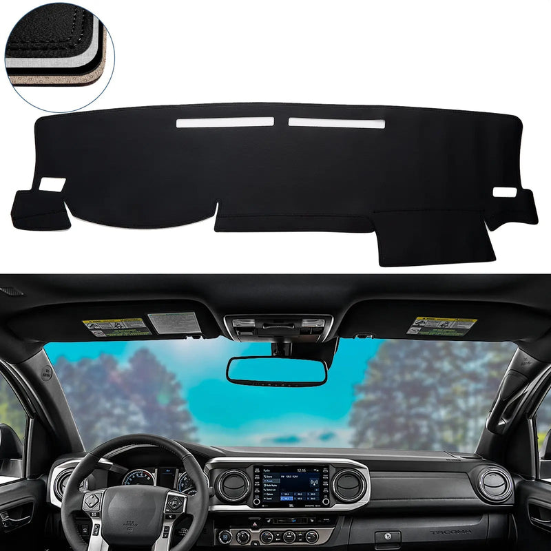 Dash Cover Mat for 2016-2021 Toyota Tacoma (Leather) Flashark