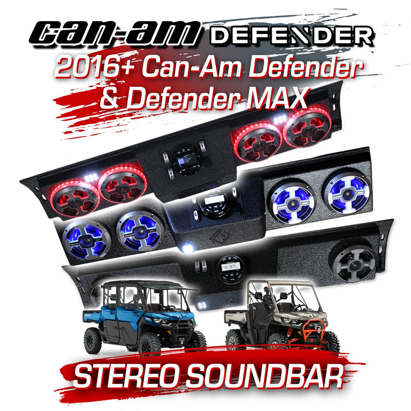 2016+ Can-Am Defender & Defender MAX Stereo Soundbar (HD7-HD10)