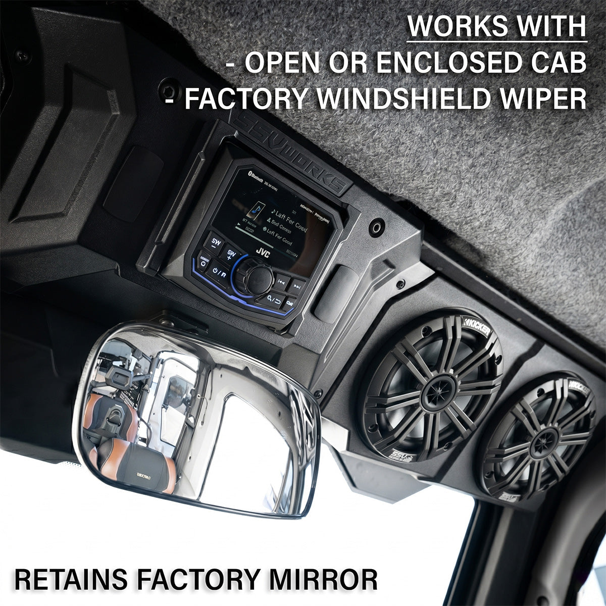 CanAm Defender | 2018-2026 HD10 & 2026 HD11 | 4-Speaker Overhead Sound Bar w/Kenwood Bluetooth and Kicker KM Speakers