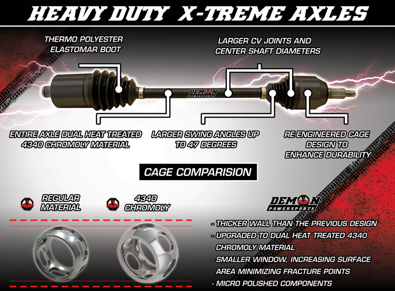 DEMON AXLES - 2016+ Yamaha YXZ 1000R X-Treme HD Axle