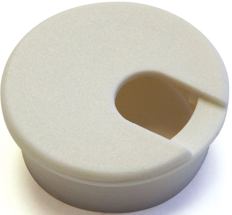 Desk Grommet, 1-3/4 in Dia Cable, Polystyrene, Pure White #61623 Jandorf