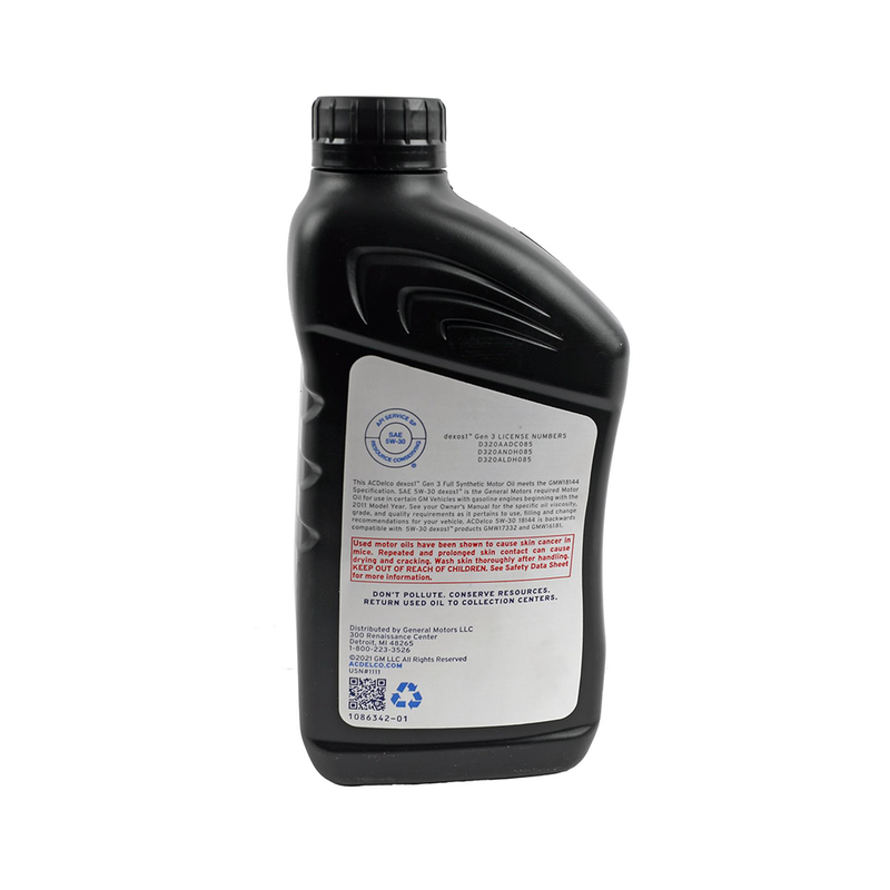 GM Dexos Synthetic 5w30 Oil