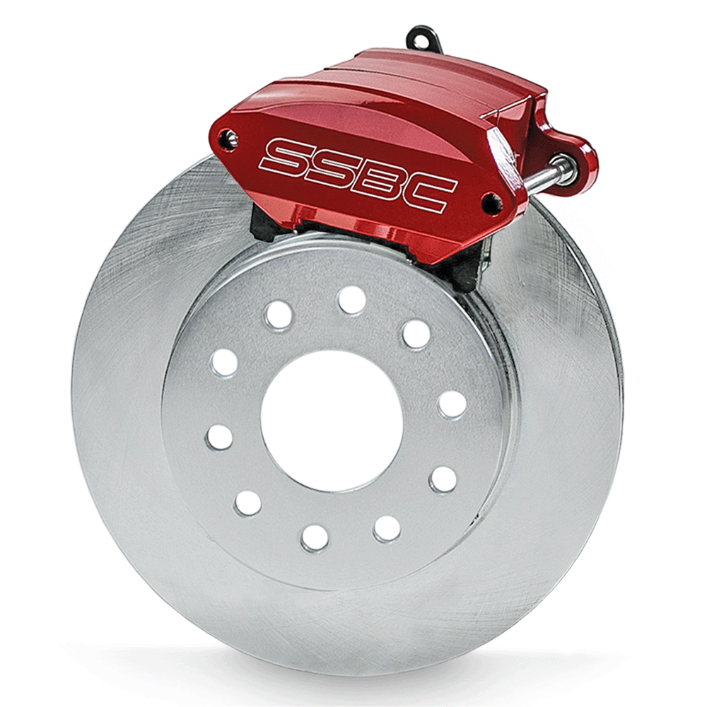American Made Sport R1 Billet Aluminum Rear Drum to Disc Brake Conversion Kit W/Rotors. Red A125-26R