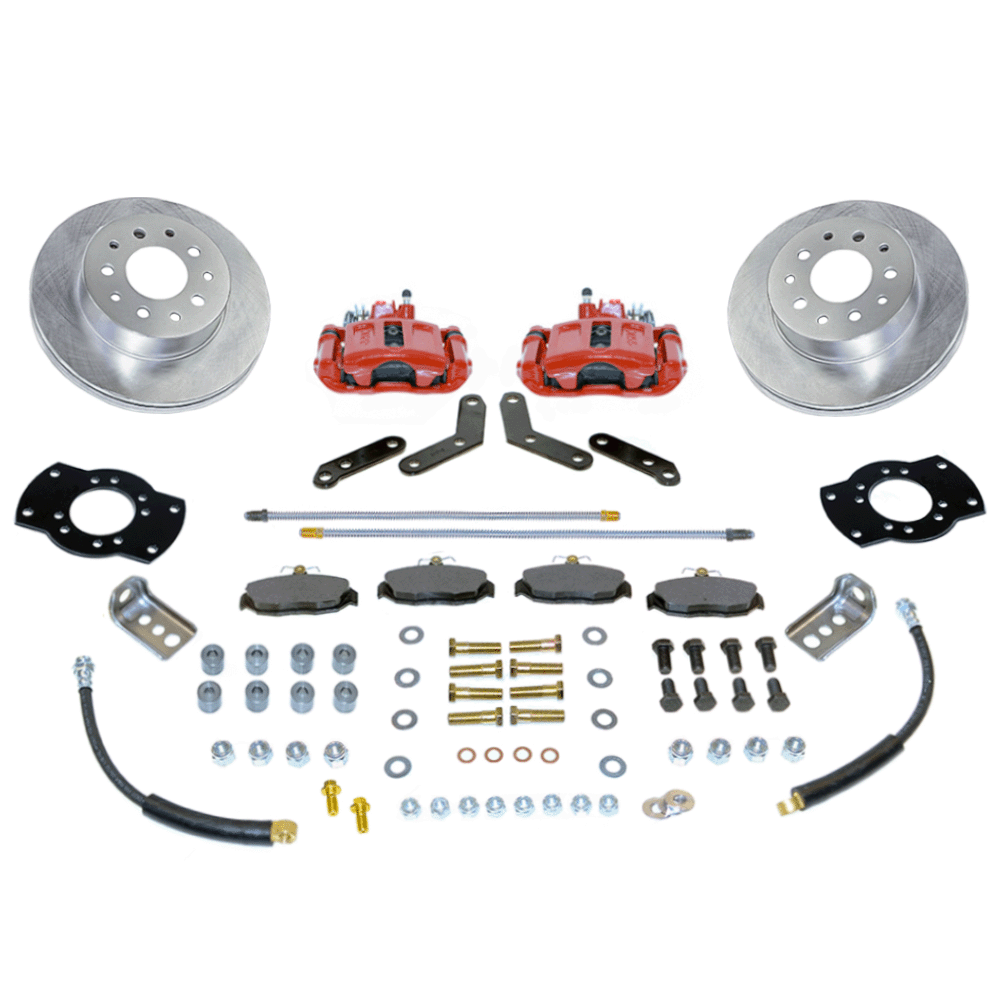 New Rear Drum to Disc Brake Conversion Kit W/Rotors. Red A157R