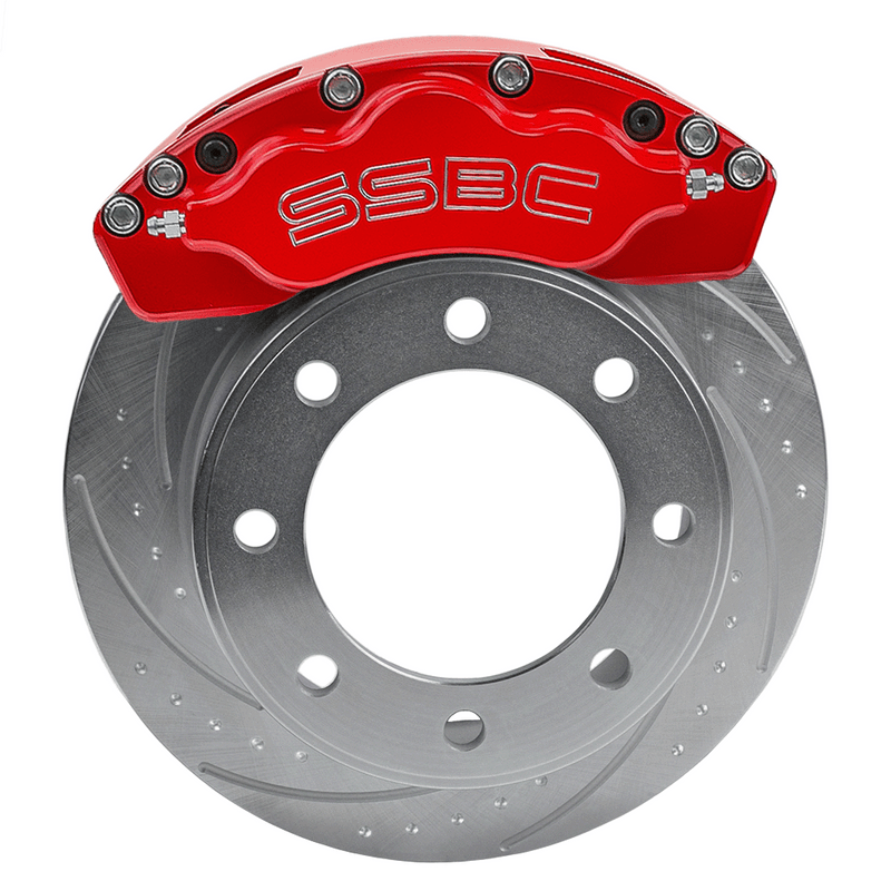 American Made V6-Barbarian 6 Piston Direct Fit Aluminum Billet Front Caliper Upgrade Kit. Red A193-2R