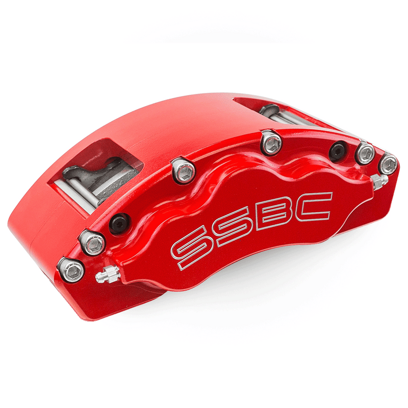 American Made V6-Barbarian 6 Piston Direct Fit Aluminum Billet Front Caliper Upgrade Kit. Red A193-2R