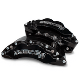 American Made 4 Wheel B8-Barbarian 8 Piston Direct Fit Billet Aluminum Big Brake Bundle. Black A404-1013BLK-BBB