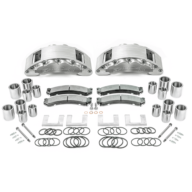 American Made 4 Wheel B8-Barbarian 8 Piston Direct Fit Billet Aluminum Big Brake Bundle. Clear A404-2021-BBB