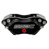 American Made Comp S 4-Piston Billet Aluminum Front Drum to Disc Brake Conversion Kit W/Rotors. Black W120-22BK