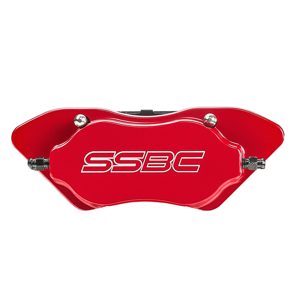 American Made Comp S 4-Piston Billet Aluminum Front Drum to Disc Brake Conversion Kit W/Rotors. Red W120-22R