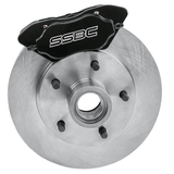 American Made Comp S 4-Piston Billet Aluminum Front Drum to Disc Brake Conversion Kit W/Rotors. Black W120-23BK