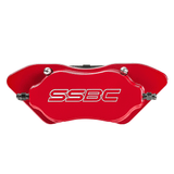 American Made Comp S 4-Piston Billet Aluminum Front Drum to Disc Brake Conversion Kit W/Rotors. Red W120-23R