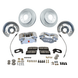American Made Comp S 4-Piston Billet Aluminum Front Drum to Disc Brake Conversion Kit W/Rotors. Clear W120-23