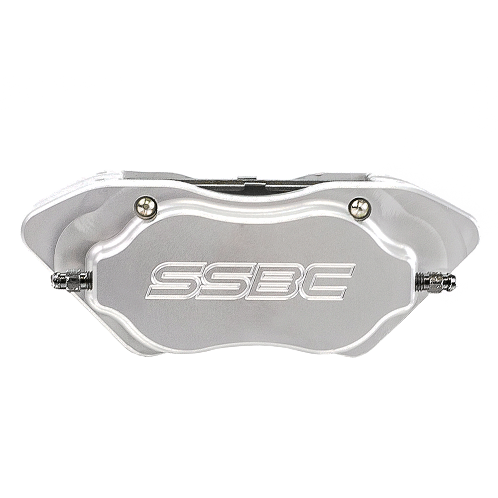 American Made Comp S 4-Piston Billet Aluminum Front Drum to Disc Brake Conversion Kit W/Rotors. Clear W120-23