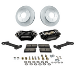 American Made Comp S 4-Piston Billet Aluminum Front Disc Brake Kit W/DS Rotors. Black W123-24BK