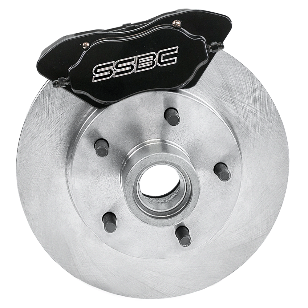 American Made Comp S 4-Piston Billet Aluminum Front Disc Brake Kit W/DS Rotors. Black W123-24BK