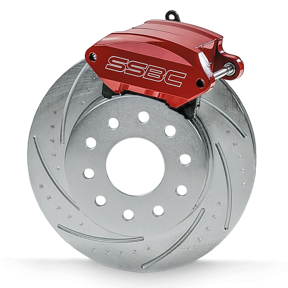 American Made Sport R1 Billet Aluminum Rear Drum to Disc Brake Conversion Kit W/Rotors. Red A111-20R