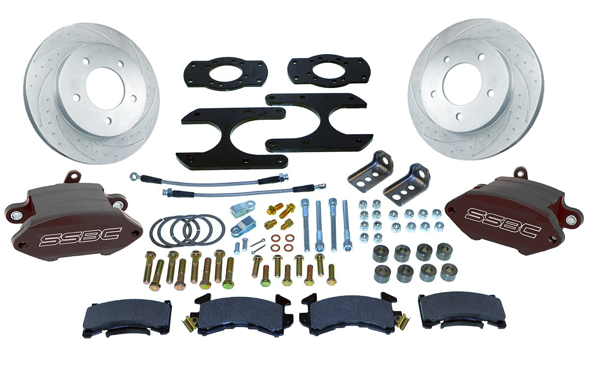 American Made Sport R1 Billet Aluminum Rear Drum to Disc Brake Conversion Kit W/Rotors. Black A111-21BK