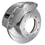 American Made B8-Barbarian 8 Piston Billet Aluminum Direct Fit Front Caliper Disc Brake Kit W/DS Rotors. Clear A404-20-DS
