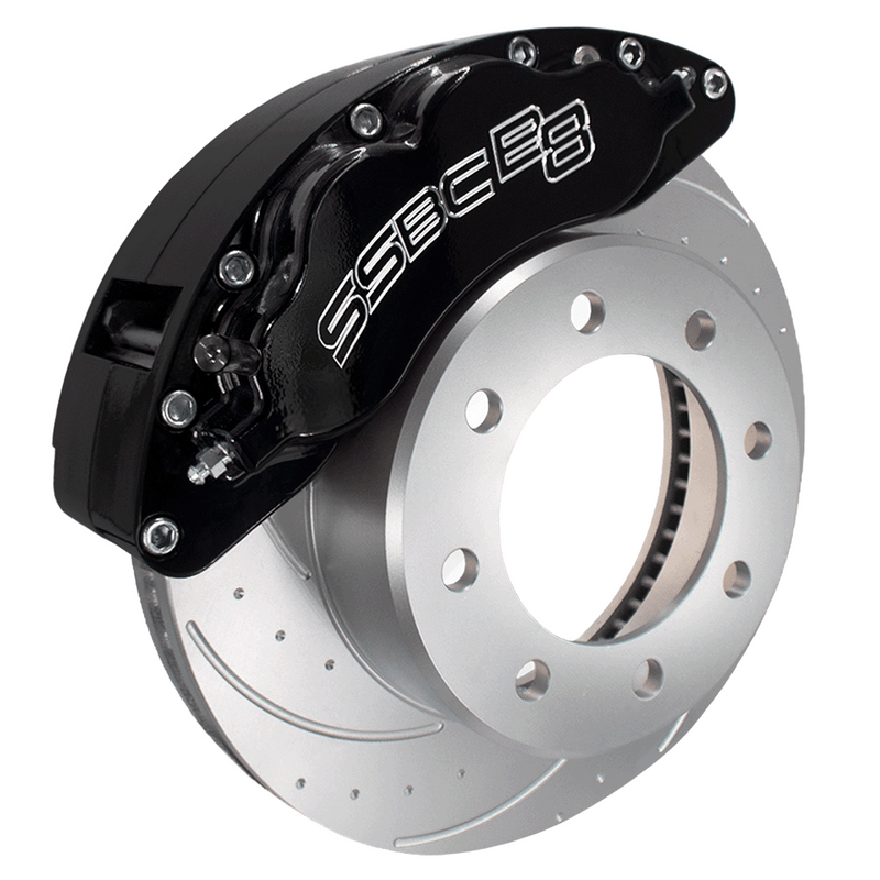 American Made 4 Wheel B8-Barbarian 8 Piston Direct Fit Billet Aluminum Big Brake Bundle. Black A404-2223BLK-BBB