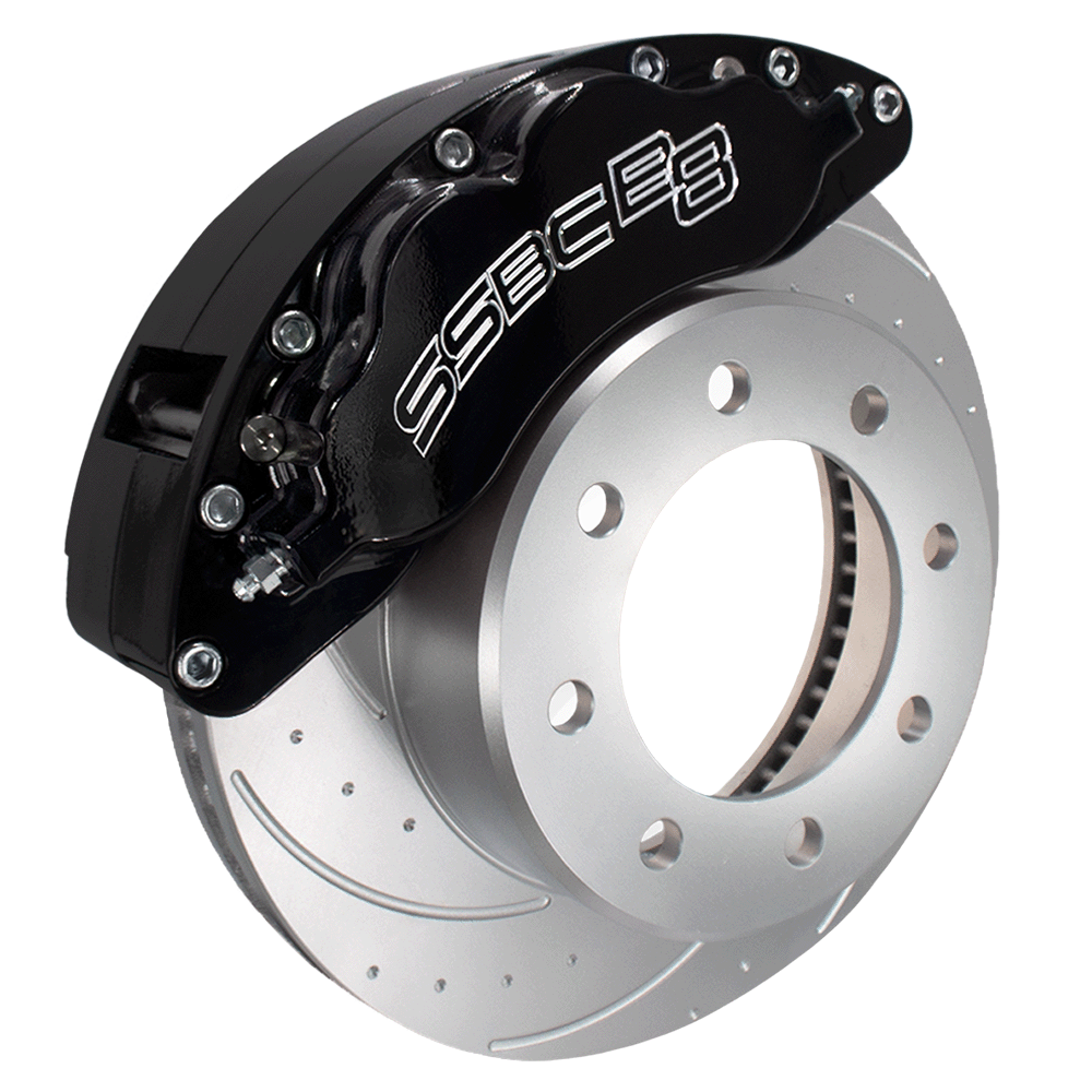 American Made 4 Wheel B8-Barbarian 8 Piston Direct Fit Billet Aluminum Big Brake Bundle. Black A404-2021BLK-BBB