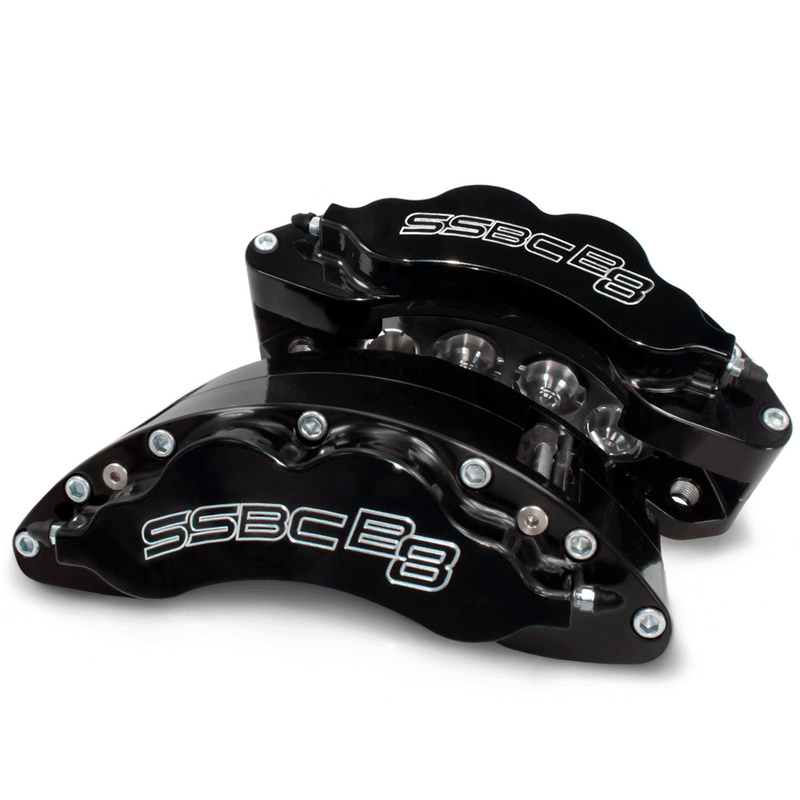 American Made 4 Wheel B8-Barbarian 8 Piston Direct Fit Billet Aluminum Big Brake Bundle. Black A404-2223BLK-BBB