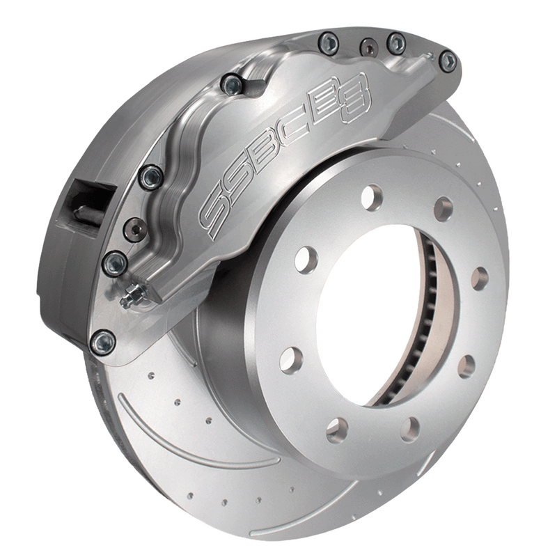 American Made B8-Barbarian 8 Piston Billet Aluminum Direct Fit Rear Disc Brake Kit W/DS Rotors. Clear 404-23-DS