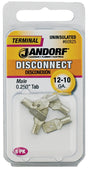 Disconnect Terminal, 12 to 10 AWG Wire, Copper Contact, 5/PK #60825 Jandorf