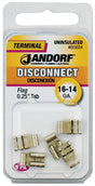 Disconnect Terminal, 16 to 14 AWG Wire, Copper Contact, 5/PK #60884 Jandorf