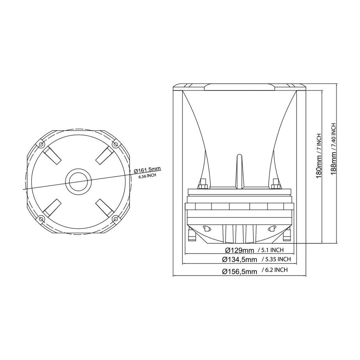 Down4sound D4S- SUPER HORN 100 NEO - 200W RMS Down4Sound