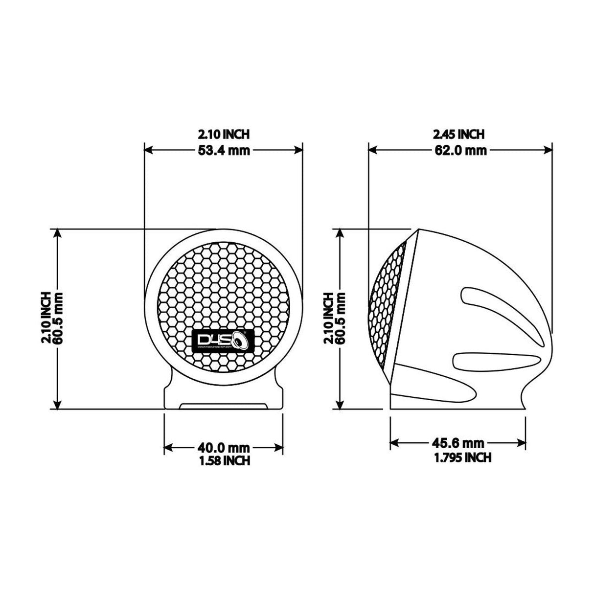 Down4sound D4S DW1 - Fine SILK Dome Tweeter + PODS - 80W RMS - 4 OHM (PAIR) Down4Sound